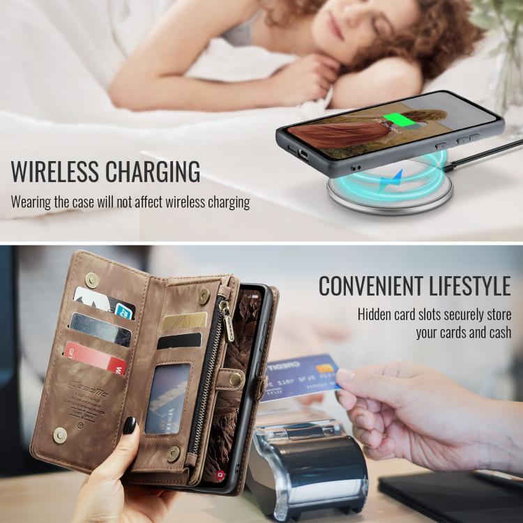 For Samsung Galaxy S25 5G CaseMe 008 Detachable Multifunctional Leather Phone Case(Brown) - Galaxy S25 5G Cases by CaseMe | Online Shopping UK | buy2fix