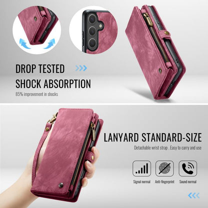 For Samsung Galaxy S25+ 5G CaseMe 008 Detachable Multifunctional Leather Phone Case(Wine Red) - Galaxy S25+ 5G Cases by CaseMe | Online Shopping UK | buy2fix