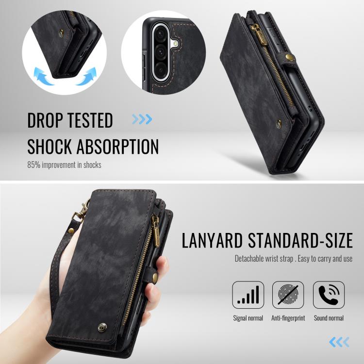 For Samsung Galaxy A36 CaseMe 008 Detachable Multifunctional Leather Phone Case(Black) - Galaxy Phone Cases by CaseMe | Online Shopping UK | buy2fix