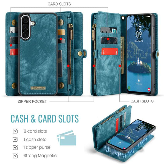 For Samsung Galaxy A56 CaseMe 008 Detachable Multifunctional Leather Phone Case(Blue) - Galaxy Phone Cases by CaseMe | Online Shopping UK | buy2fix