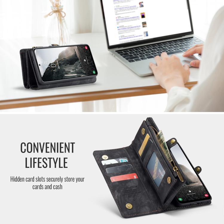 For Samsung Galaxy A56 CaseMe 008 Detachable Multifunctional Leather Phone Case(Black) - Galaxy Phone Cases by CaseMe | Online Shopping UK | buy2fix