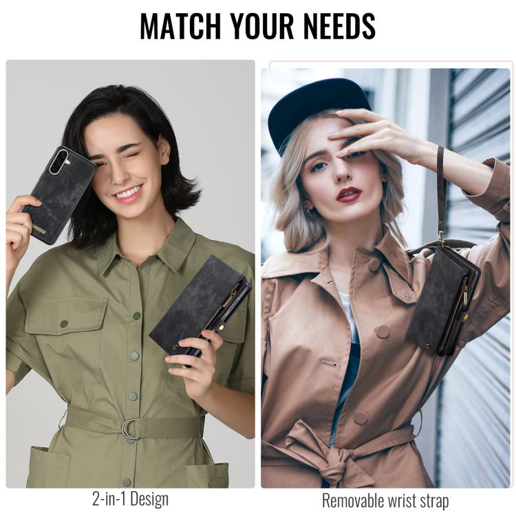 For Samsung Galaxy A56 CaseMe 008 Detachable Multifunctional Leather Phone Case(Black) - Galaxy Phone Cases by CaseMe | Online Shopping UK | buy2fix