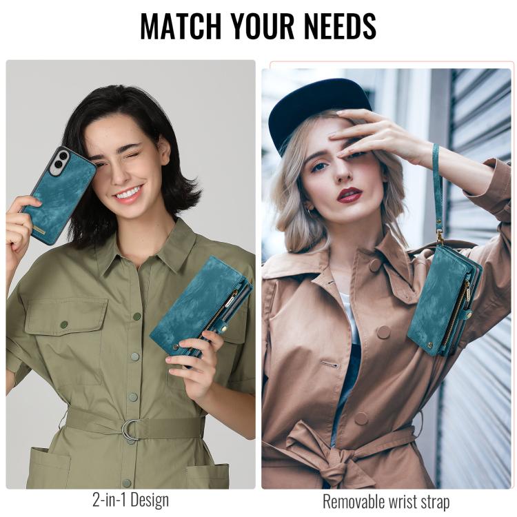 For Samsung Galaxy S25 Edge 5G CaseMe 008 Detachable Multifunctional Leather Phone Case(Blue) - Galaxy S25 Edge 5G Cases by CaseMe | Online Shopping UK | buy2fix