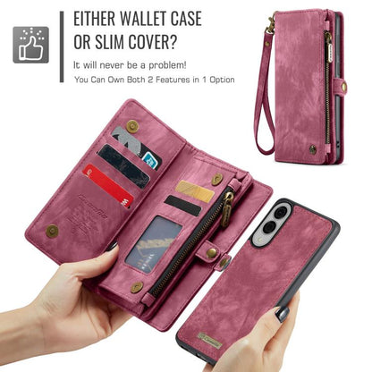 For Samsung Galaxy S25 Edge 5G CaseMe 008 Detachable Multifunctional Leather Phone Case(Wine Red) - Galaxy S25 Edge 5G Cases by CaseMe | Online Shopping UK | buy2fix