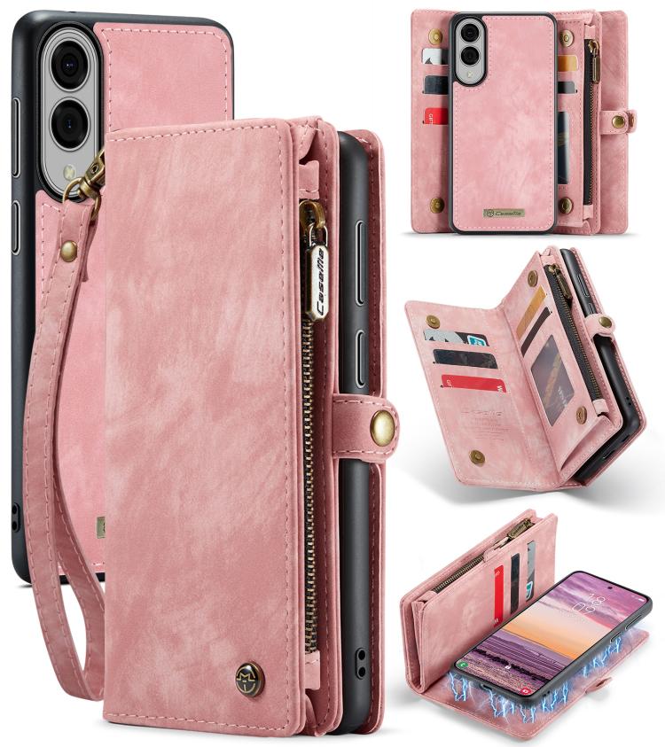 For Samsung Galaxy S25 Edge 5G CaseMe 008 Detachable Multifunctional Leather Phone Case(Pink) - Galaxy S25 Edge 5G Cases by CaseMe | Online Shopping UK | buy2fix