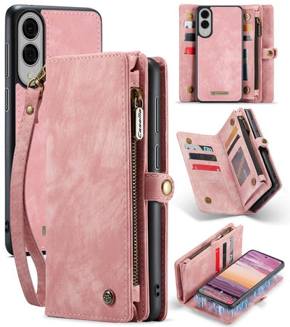 For Samsung Galaxy S25 Edge 5G CaseMe 008 Detachable Multifunctional Leather Phone Case(Pink) - Galaxy S25 Edge 5G Cases by CaseMe | Online Shopping UK | buy2fix