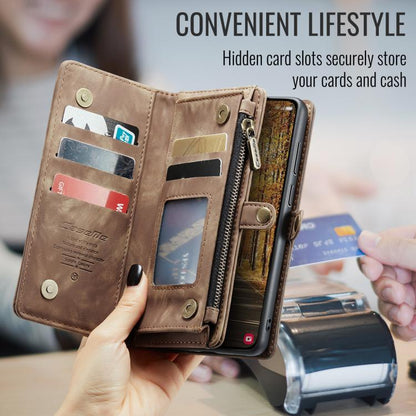 For Samsung Galaxy S25 Edge 5G CaseMe 008 Detachable Multifunctional Leather Phone Case(Brown) - Galaxy S25 Edge 5G Cases by CaseMe | Online Shopping UK | buy2fix