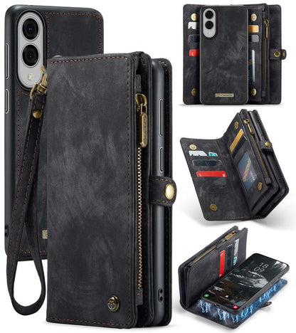 For Samsung Galaxy S25 Edge 5G CaseMe 008 Detachable Multifunctional Leather Phone Case(Black) - Galaxy S25 Edge 5G Cases by CaseMe | Online Shopping UK | buy2fix