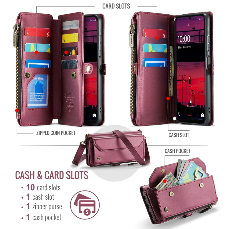 For Samsung Galaxy A16 5G CaseMe C36 Card Slots Zipper Wallet RFID Anti-theft Leather Phone Case(Red) - Galaxy Phone Cases by CaseMe | Online Shopping UK | buy2fix