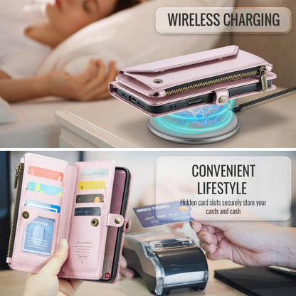 For Samsung Galaxy S25+ 5G CaseMe C36 Card Slots Zipper Wallet RFID Anti-theft Leather Phone Case(Pink) - Galaxy S25+ 5G Cases by CaseMe | Online Shopping UK | buy2fix