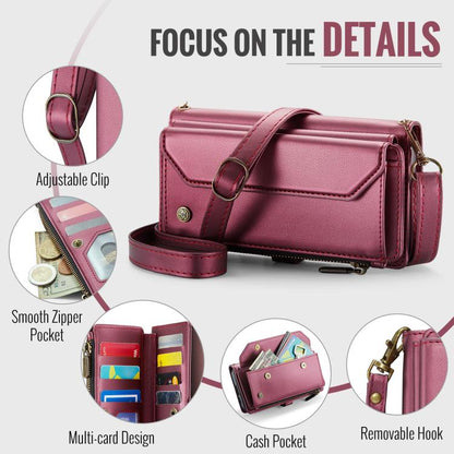 For Samsung Galaxy S25+ 5G CaseMe C36 Card Slots Zipper Wallet RFID Anti-theft Leather Phone Case(Red) - Galaxy S25+ 5G Cases by CaseMe | Online Shopping UK | buy2fix