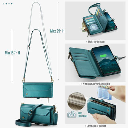 For Samsung Galaxy S25+ 5G CaseMe C36 Card Slots Zipper Wallet RFID Anti-theft Leather Phone Case(Blue) - Galaxy S25+ 5G Cases by CaseMe | Online Shopping UK | buy2fix