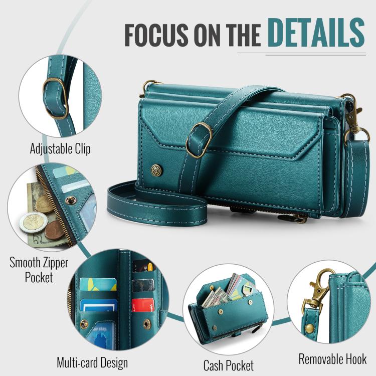 For Samsung Galaxy S25 5G CaseMe C36 Card Slots Zipper Wallet RFID Anti-theft Leather Phone Case(Blue) - Galaxy S25 5G Cases by CaseMe | Online Shopping UK | buy2fix