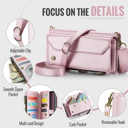 For Samsung Galaxy S25 Ultra 5G CaseMe C36 Card Slots Zipper Wallet RFID Anti-theft Leather Phone Case(Pink) - Galaxy S25 Ultra 5G Cases by CaseMe | Online Shopping UK | buy2fix