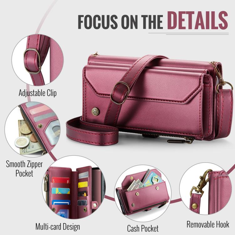 For Samsung Galaxy S25 Ultra 5G CaseMe C36 Card Slots Zipper Wallet RFID Anti-theft Leather Phone Case(Red) - Galaxy S25 Ultra 5G Cases by CaseMe | Online Shopping UK | buy2fix