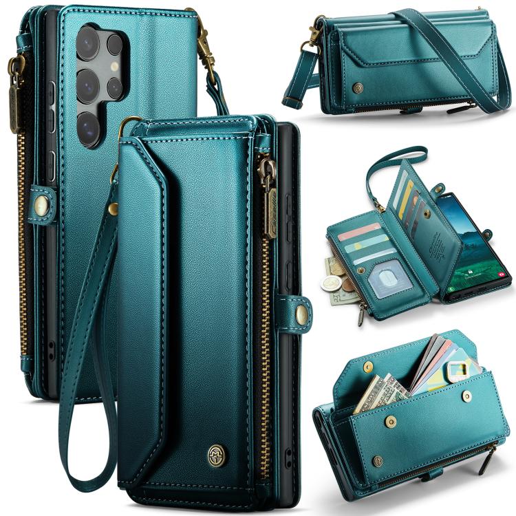 For Samsung Galaxy S25 Ultra 5G CaseMe C36 Card Slots Zipper Wallet RFID Anti-theft Leather Phone Case(Blue) - Galaxy S25 Ultra 5G Cases by CaseMe | Online Shopping UK | buy2fix