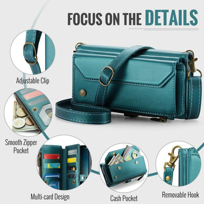 For Samsung Galaxy S25 Ultra 5G CaseMe C36 Card Slots Zipper Wallet RFID Anti-theft Leather Phone Case(Blue) - Galaxy S25 Ultra 5G Cases by CaseMe | Online Shopping UK | buy2fix