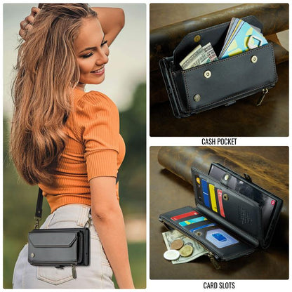 For Samsung Galaxy S25 Ultra 5G CaseMe C36 Card Slots Zipper Wallet RFID Anti-theft Leather Phone Case(Black) - Galaxy S25 Ultra 5G Cases by CaseMe | Online Shopping UK | buy2fix