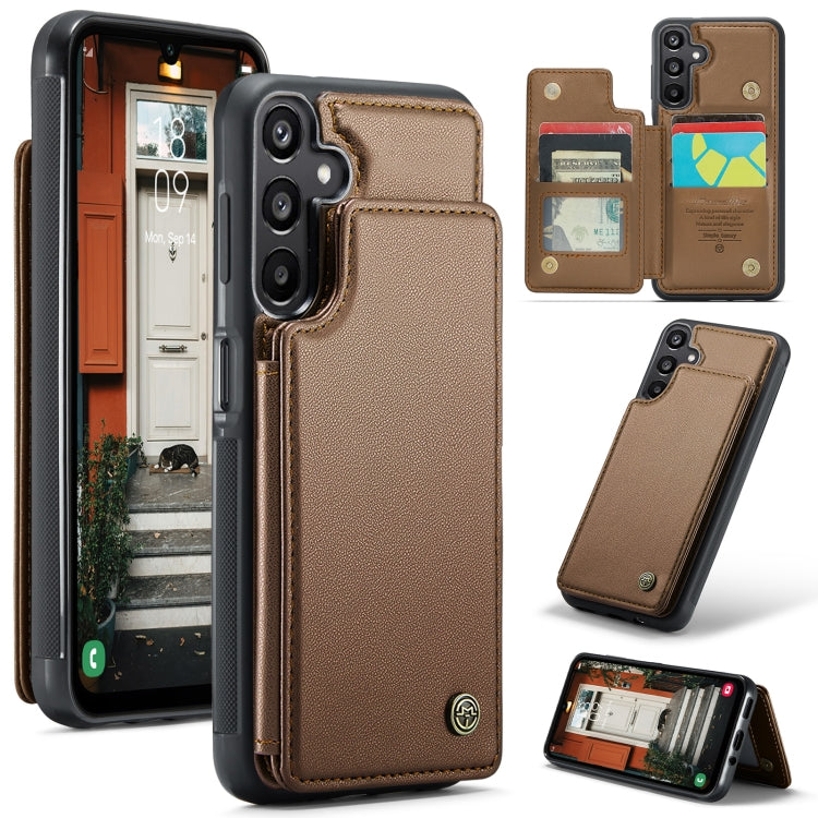 For Samsung Galaxy A16 5G CaseMe C22 Card Slots Holder RFID Anti-theft Phone Case(Brown) - Galaxy Phone Cases by CaseMe | Online Shopping UK | buy2fix