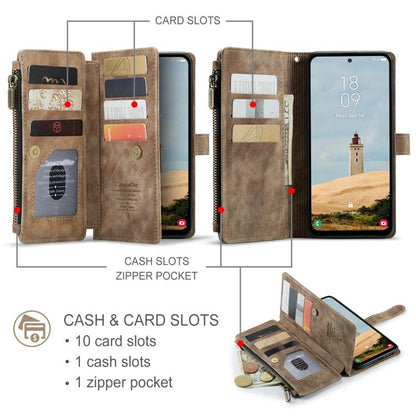 For Samsung Galaxy A36 CaseMe C30 Card Slots Zipper Wallet Leather Phone Case(Brown) - Galaxy Phone Cases by CaseMe | Online Shopping UK | buy2fix
