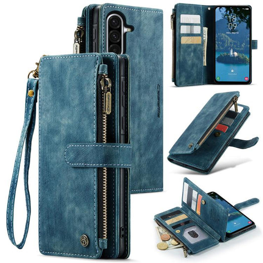 For Samsung Galaxy A56 CaseMe C30 Card Slots Zipper Wallet Leather Phone Case(Blue) - Galaxy Phone Cases by CaseMe | Online Shopping UK | buy2fix