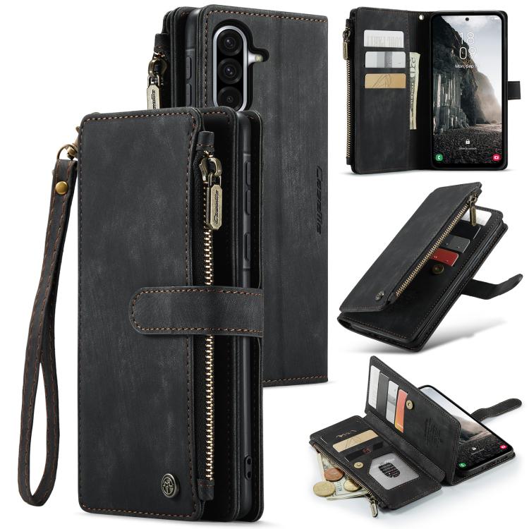 For Samsung Galaxy A56 CaseMe C30 Card Slots Zipper Wallet Leather Phone Case(Black) - Galaxy Phone Cases by CaseMe | Online Shopping UK | buy2fix