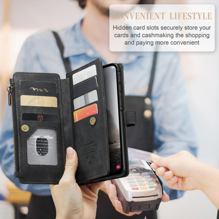 For Samsung Galaxy A56 CaseMe C30 Card Slots Zipper Wallet Leather Phone Case(Black) - Galaxy Phone Cases by CaseMe | Online Shopping UK | buy2fix
