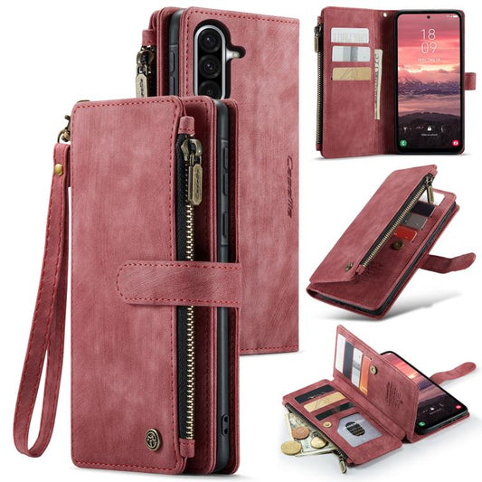 For Samsung Galaxy A56 CaseMe C30 Card Slots Zipper Wallet Leather Phone Case(Red) - Galaxy Phone Cases by CaseMe | Online Shopping UK | buy2fix