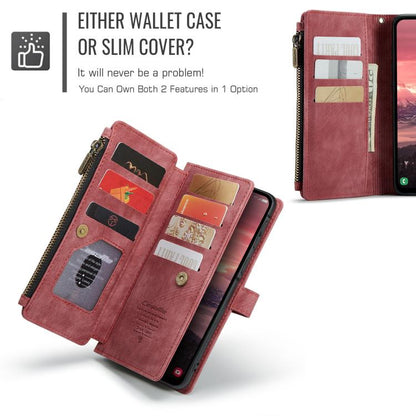 For Samsung Galaxy A56 CaseMe C30 Card Slots Zipper Wallet Leather Phone Case(Red) - Galaxy Phone Cases by CaseMe | Online Shopping UK | buy2fix