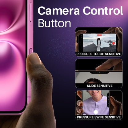 For iPhone 16 / 16 Plus / 16 Pro / 16 Pro Max NORTHJO 2Pcs Camera Control Button Protector Tempered Glass Film(Pink) - iPhone 16 Pro Max Tempered Glass by NORTHJO | Online Shopping UK | buy2fix