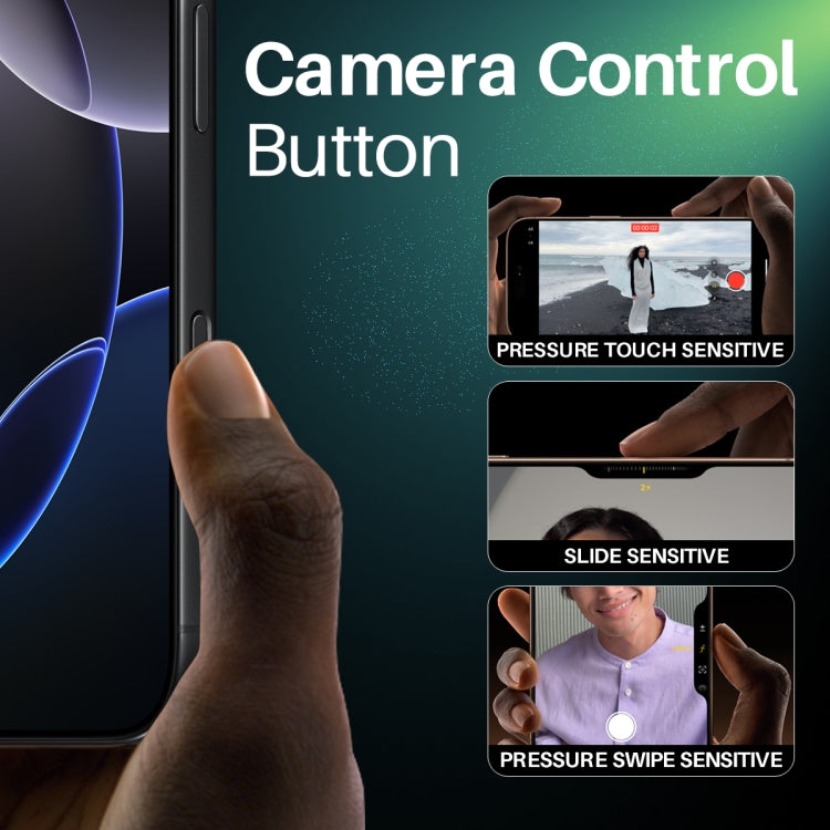 For iPhone 16 / 16 Plus / 16 Pro / 16 Pro Max NORTHJO 2Pcs Camera Control Button Protector Tempered Glass Film(Black) - iPhone 16 Pro Max Tempered Glass by NORTHJO | Online Shopping UK | buy2fix