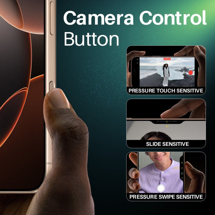 For iPhone 16 / 16 Plus / 16 Pro / 16 Pro Max NORTHJO 2Pcs Camera Control Button Protector Tempered Glass Film(Desert) - iPhone 16 Pro Max Tempered Glass by NORTHJO | Online Shopping UK | buy2fix