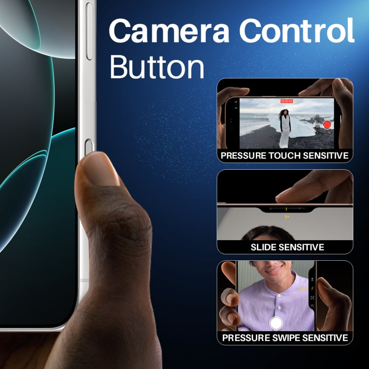 For iPhone 16 / 16 Plus / 16 Pro / 16 Pro Max NORTHJO 2Pcs Camera Control Button Protector Tempered Glass Film(透明) - iPhone 16 Pro Max Tempered Glass by NORTHJO | Online Shopping UK | buy2fix