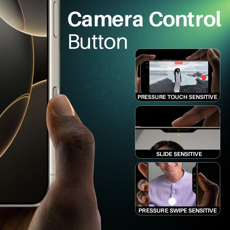 For iPhone 16 / 16 Plus / 16 Pro / 16 Pro Max NORTHJO 2Pcs Camera Control Button Protector Tempered Glass Film(Natural) - iPhone 16 Pro Max Tempered Glass by NORTHJO | Online Shopping UK | buy2fix