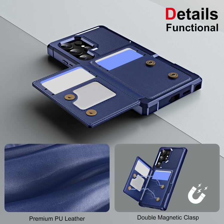 For Samsung Galaxy S24 Ultra 5G ENKAY Hat-Prince Card Slot Wallet TPU Back Leather Phone Case with Lens Film(Dark Blue) - Galaxy S24 Ultra 5G Cases by ENKAY | Online Shopping UK | buy2fix