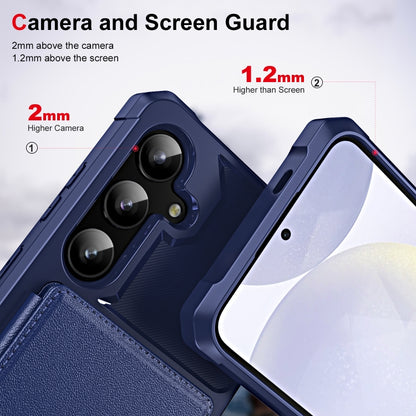 For Samsung Galaxy A35 5G ENKAY Hat-Prince Card Slot Wallet TPU Back Leather Phone Case with Lens Film(Cyan) - Galaxy Phone Cases by ENKAY | Online Shopping UK | buy2fix