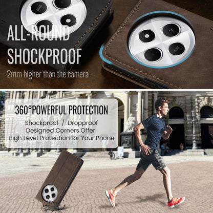 For Redmi 14C CaseMe 013 Multifunctional Horizontal Flip Leather Phone Case(Coffee) by CaseMe