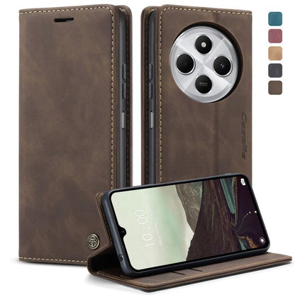For Redmi 14C CaseMe 013 Multifunctional Horizontal Flip Leather Phone Case(Coffee) by CaseMe
