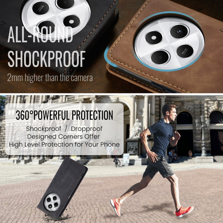 For Redmi 14C CaseMe 013 Multifunctional Horizontal Flip Leather Phone Case(Black) by CaseMe