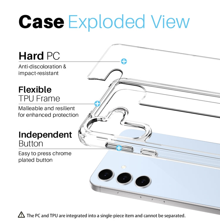 For Samsung Galaxy S24 FE 5G NORTHJO 3 in 1 Clear Phone Case with Screen Protector Lens Film - Galaxy S24 FE 5G Cases by NORTHJO | Online Shopping UK | buy2fix