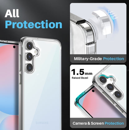 For Samsung Galaxy S24 FE 5G NORTHJO 3 in 1 Clear Phone Case with Screen Protector Lens Film - Galaxy S24 FE 5G Cases by NORTHJO | Online Shopping UK | buy2fix