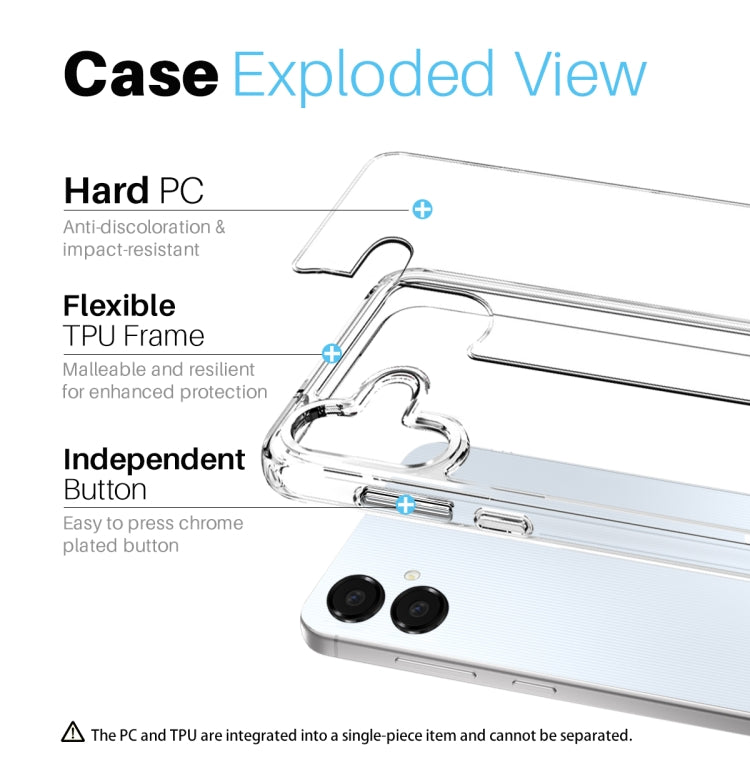For Samsung Galaxy A06 4G NORTHJO 3 in 1 Clear Phone Case with Screen Protector Lens Film - Galaxy Phone Cases by NORTHJO | Online Shopping UK | buy2fix