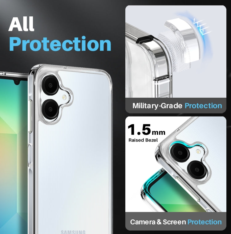 For Samsung Galaxy A06 4G NORTHJO 3 in 1 Clear Phone Case with Screen Protector Lens Film - Galaxy Phone Cases by NORTHJO | Online Shopping UK | buy2fix