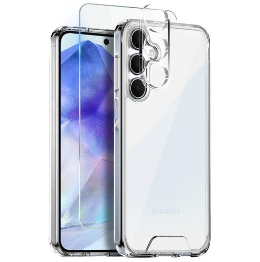 For Samsung Galaxy A55 5G NORTHJO 3 in 1 Clear Phone Case with Screen Protector Lens Film - Galaxy Phone Cases by NORTHJO | Online Shopping UK | buy2fix