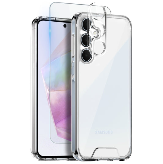 For Samsung Galaxy A35 5G NORTHJO 3 in 1 Clear Phone Case with Screen Protector Lens Film - Galaxy Phone Cases by NORTHJO | Online Shopping UK | buy2fix