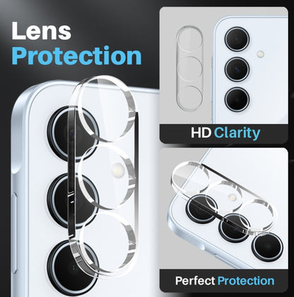 For Samsung Galaxy A35 5G NORTHJO 3 in 1 Clear Phone Case with Screen Protector Lens Film - Galaxy Phone Cases by NORTHJO | Online Shopping UK | buy2fix