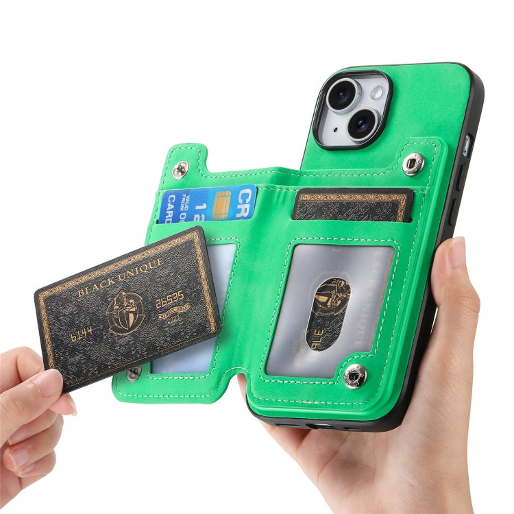 For iPhone XR Retro MagSafe Zipper Wallet Card Bag Back Phone Case(Green) - More iPhone Cases by buy2fix | Online Shopping UK | buy2fix