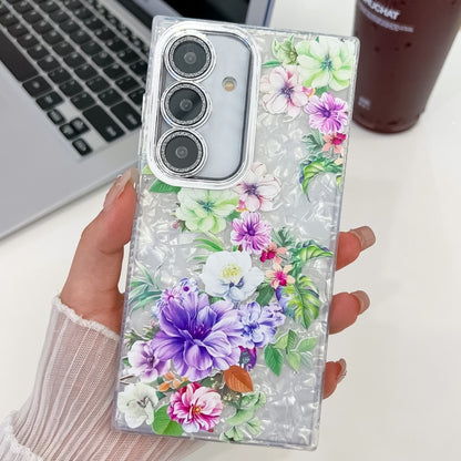 For Samsung Galaxy S25+ 5G Electroplating Flowers Plants Texture TPU Phone Case(Colorful Peony FL10) by buy2fix