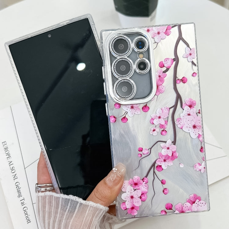For Samsung Galaxy S25+ 5G Electroplating Flowers Plants Texture TPU Phone Case(Gardenia FL15) by buy2fix