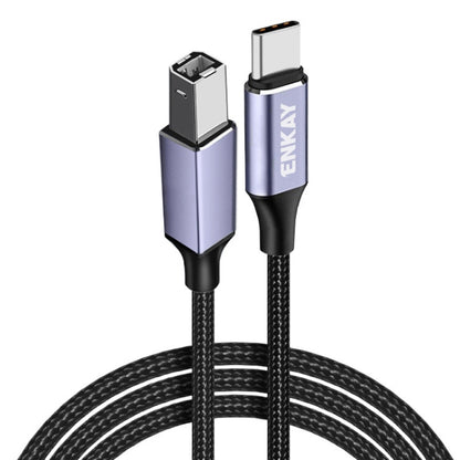 ENKAY ENK-CB170 USB C / Type-C to USB 2.0 B Printer Scanner Nylon Braided Cable, Length:2m - Cable & Adapters by ENKAY | Online Shopping UK | buy2fix